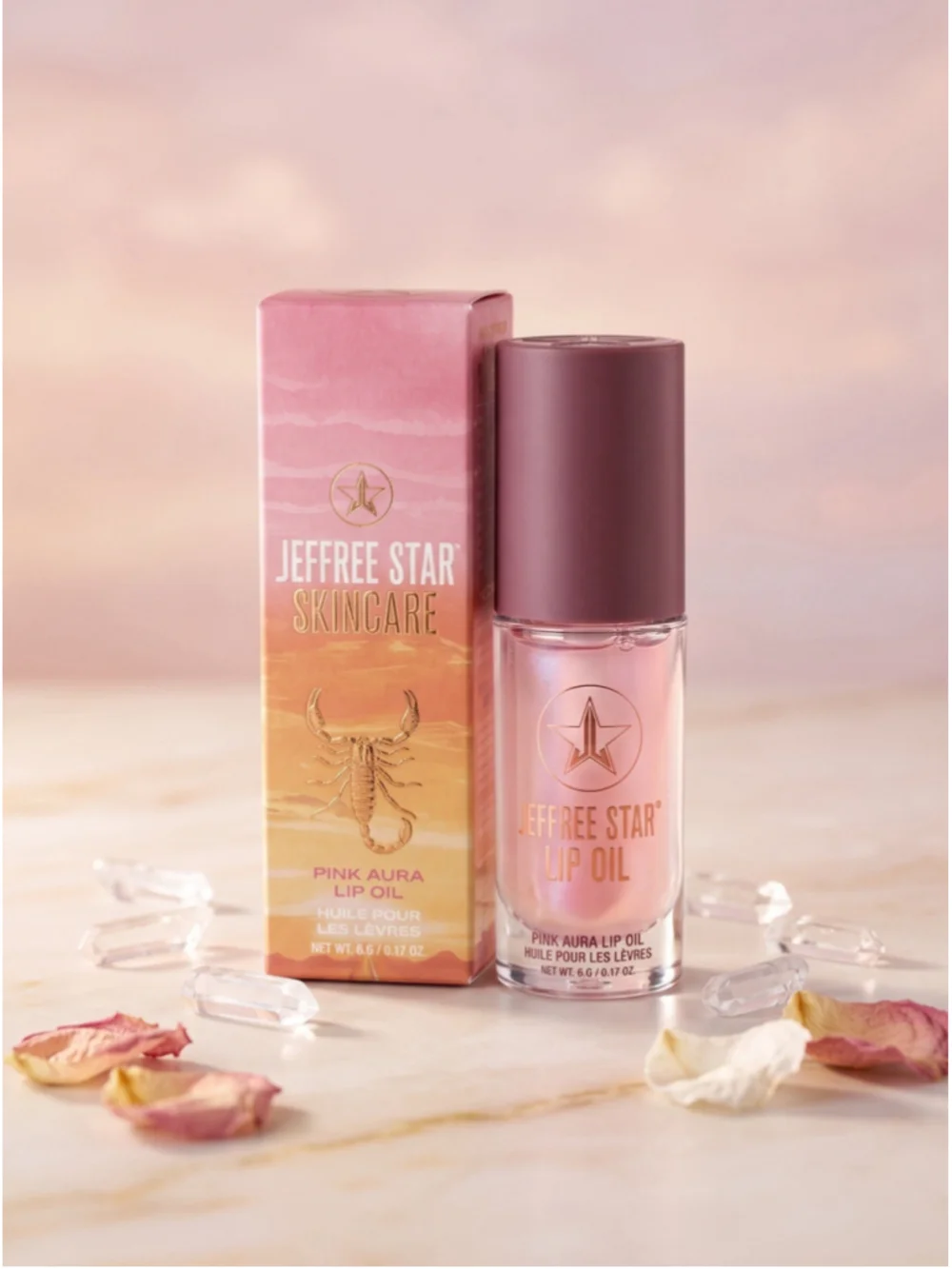 Jeffree Star Pink Aura Lip Oil 0.17 oz 5g Raspberry Flavored New in Box